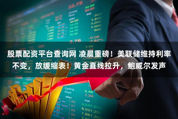 股票配资平台查询网 凌晨重磅！美联储维持利率不变，放缓缩表！黄金直线拉升，鲍威尔发声